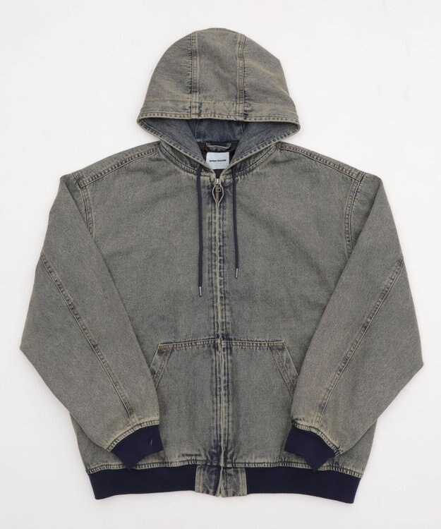WEGO 【ユニセックス着用ITEM】フードデニムブルゾン デニム淡加工色