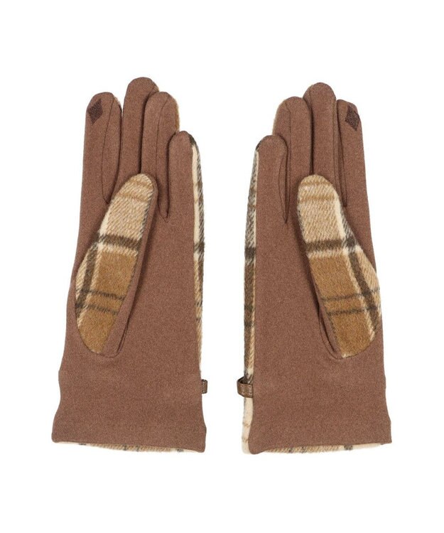 UNBILLION カシュネ cache nez / ビット金具付きチェック手袋 ブラウン