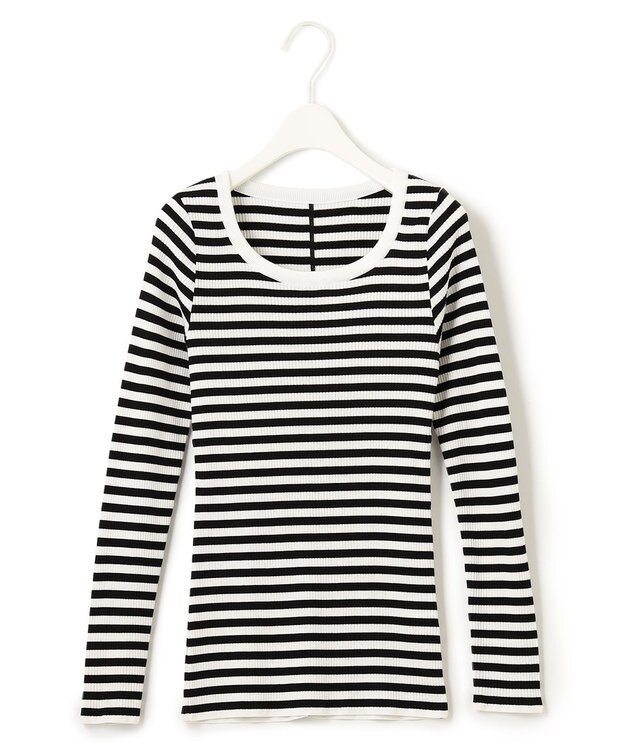 ICB 【洗える】4x2リブ プルオーバー ブラックボーダー系