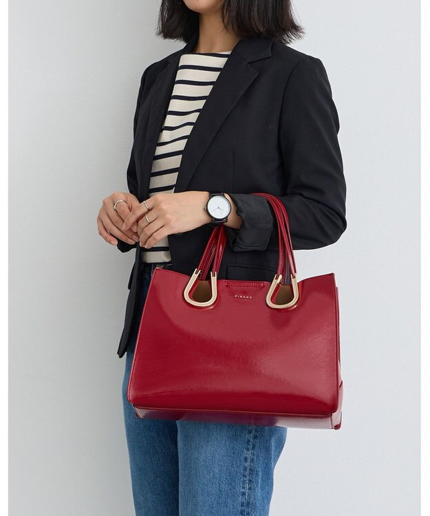 MioFIRANO ホースシューエナメルハンドバッグ 2WAY　FIRANO フィラノ RED