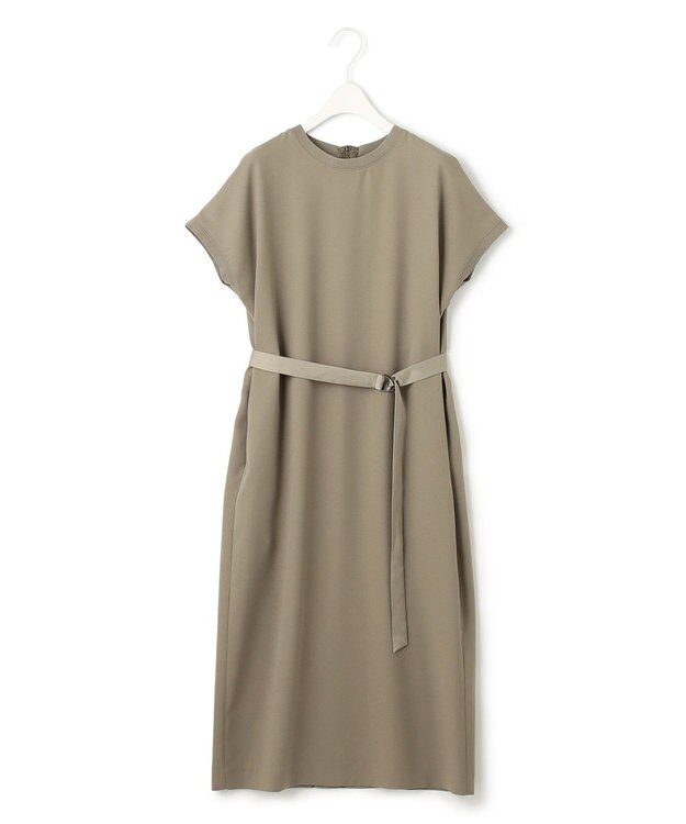 ICB 【接触冷感・UVケア・速乾・洗える】FluidBackSatin ワンピース オリーブ系