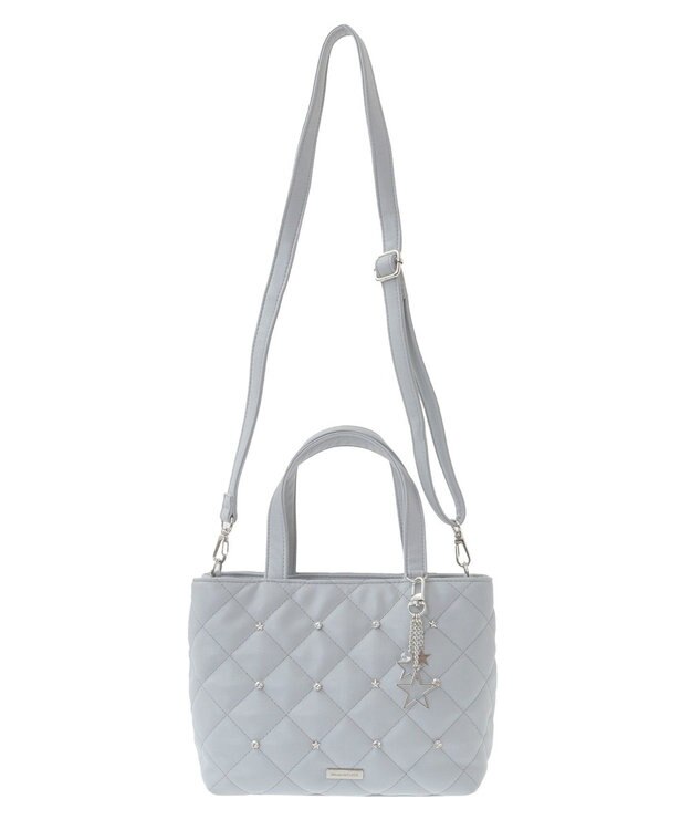 Maison de FLEUR スターチャーム付き2Wayトートバッグ Grayish Blue