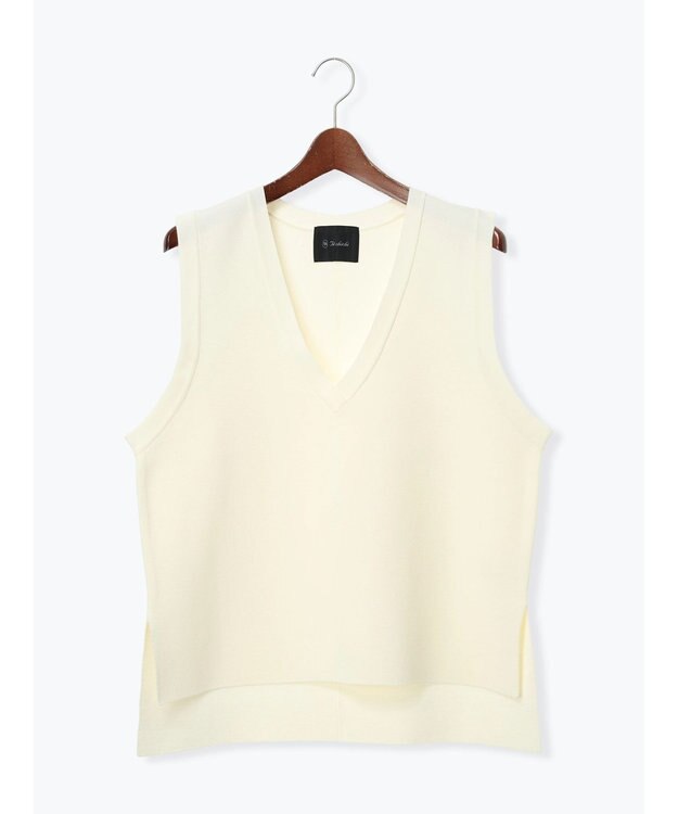 Te chichi Vネックニットベスト オフホワイト