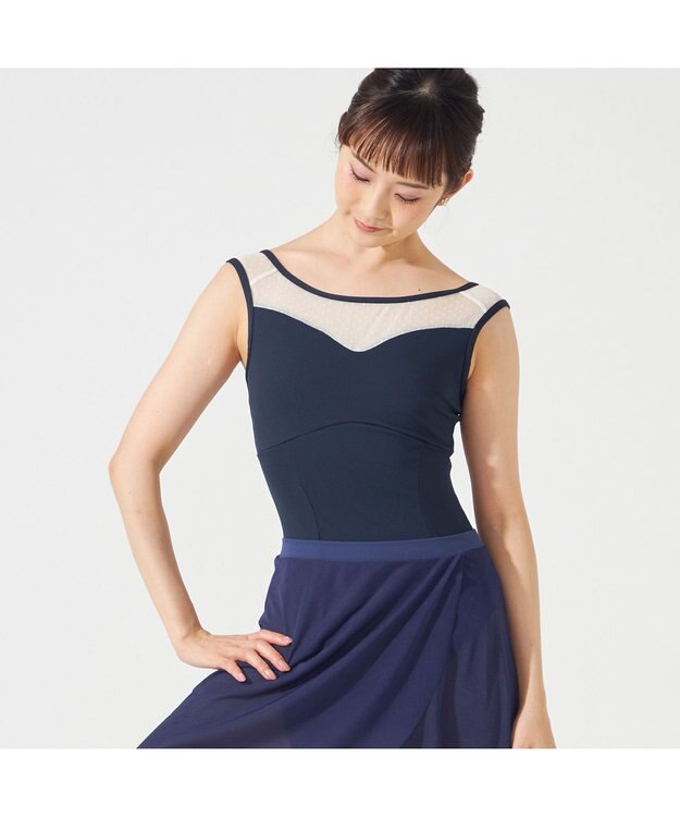 Chacott ノースリーブレオタード ネイビー