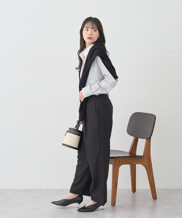 earth music&ecology レイヤードストライプシャツ Off White