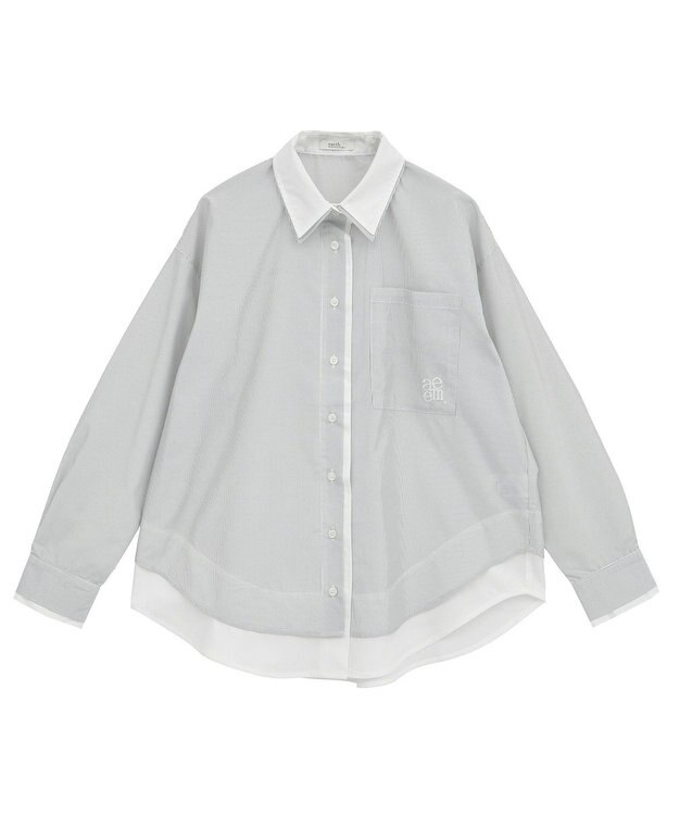 earth music&ecology レイヤードストライプシャツ Off White