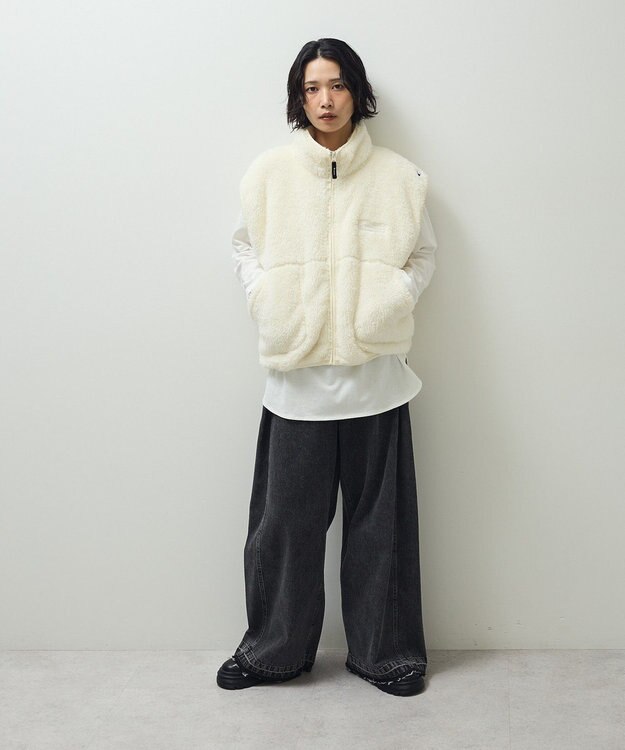 Green Parks ・ＳＵＧＡＲ　ＳＰＯＯＮ　タックデニムワイドパンツ Black