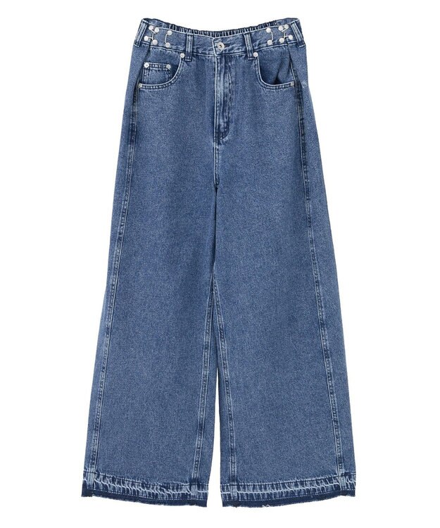 Green Parks ・ＳＵＧＡＲ　ＳＰＯＯＮ　タックデニムワイドパンツ Indigo