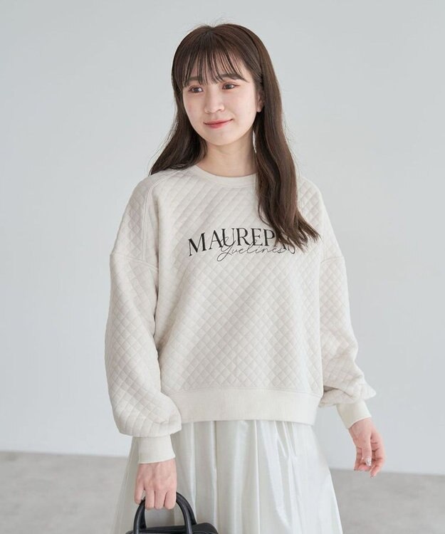 Green Parks ショート丈キルトロゴプルオーバー