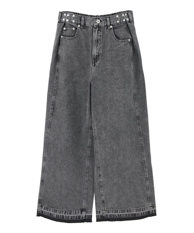 Green Parks ・ＳＵＧＡＲ　ＳＰＯＯＮ　タックデニムワイドパンツ Black