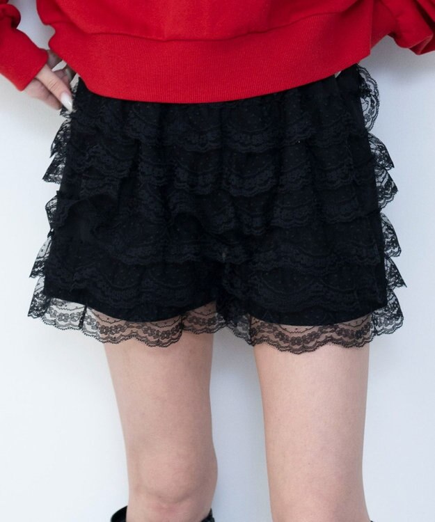 WEGO レースフリルマイクロショートパンツ ブラック