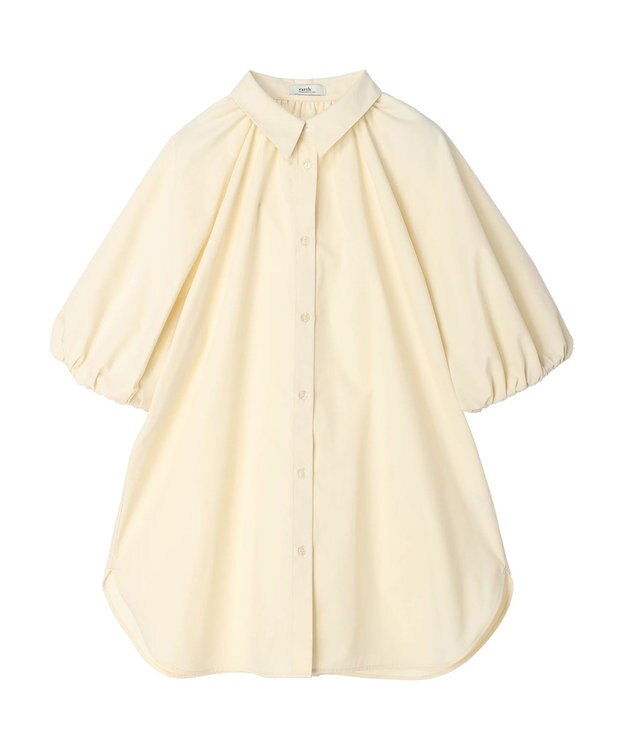 earth music&ecology パフスリーブチュニックブラウス Light Yellow
