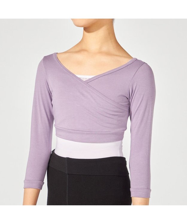 Chacott カシュクールトップ グレイッシュライラック