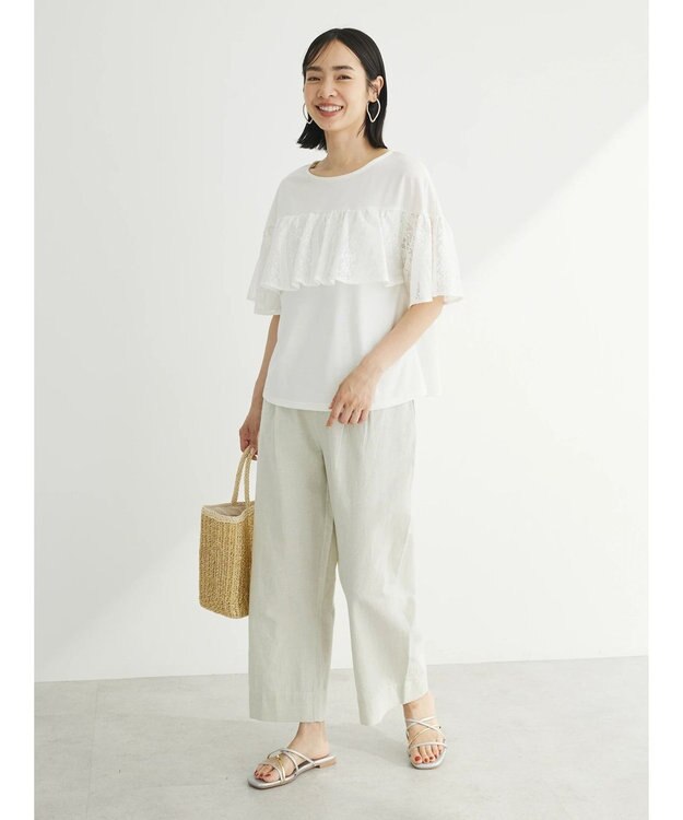 Green Parks ・ＳＵＧＡＲ　ＳＰＯＯＮ　レースフリルプルオーバー Off White