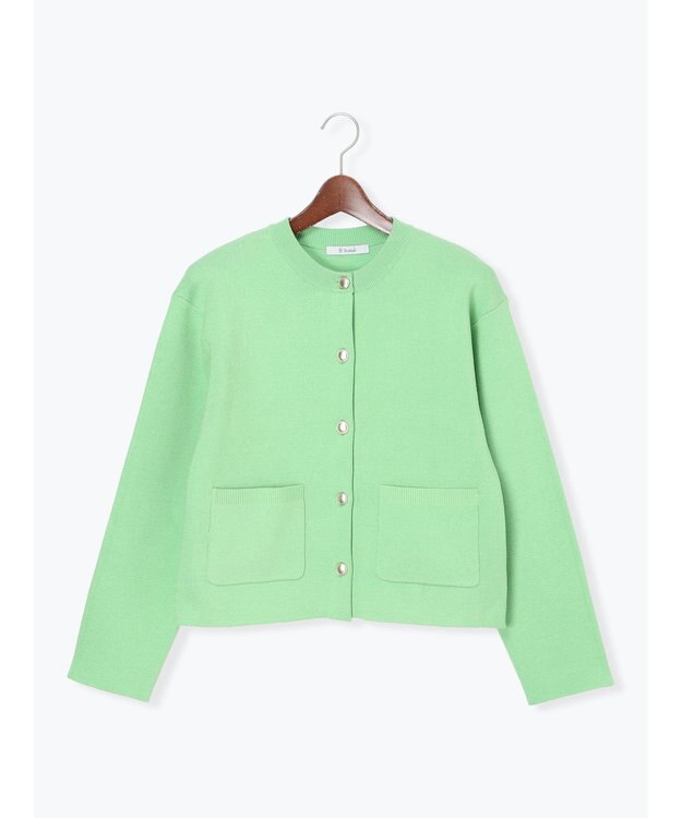 Te chichi ミラノリブポケットクルーカーディガン グリーン