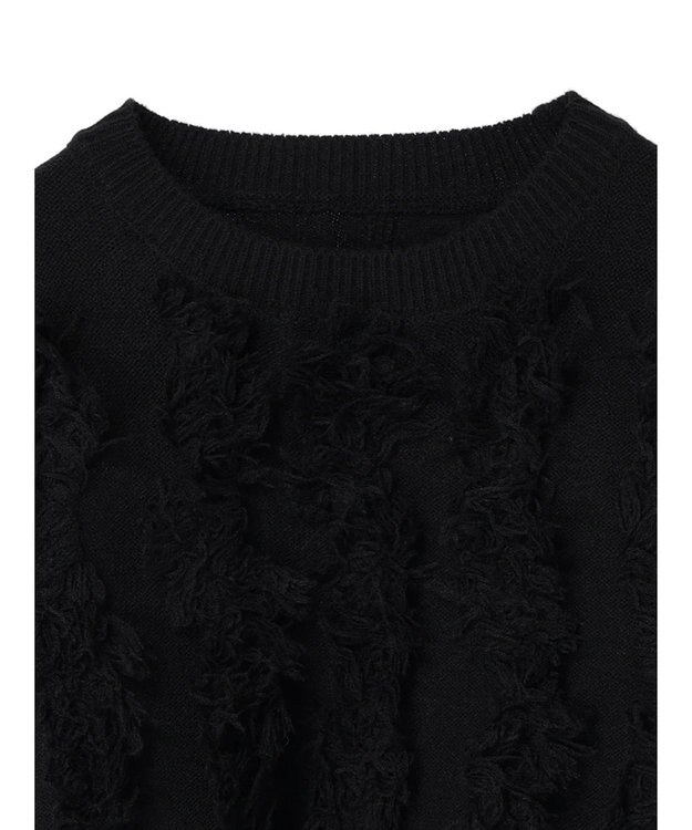 CRAFT STANDARD BOUTIQUE ボリュームフリンジニットプルオーバー Black