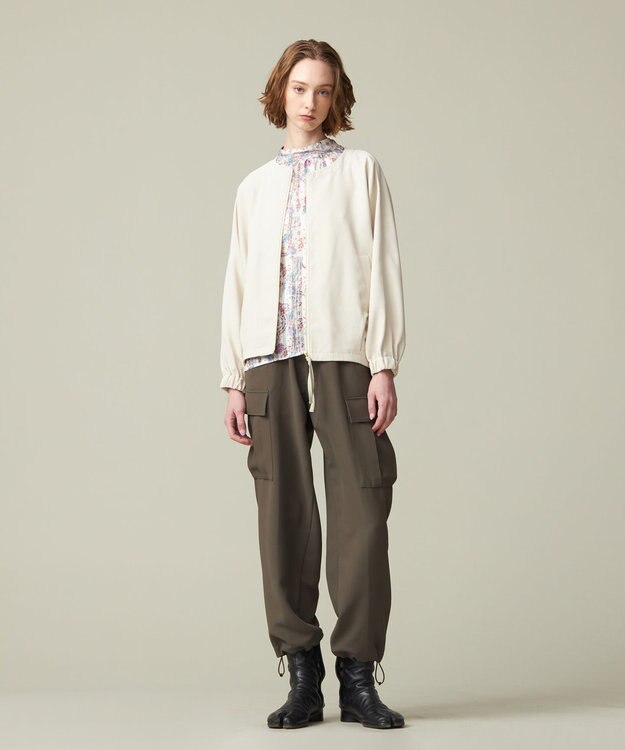 J.PRESS YORK STREET 【WOMEN】ジャージライクツイル ドルマンブルゾン アイボリー系