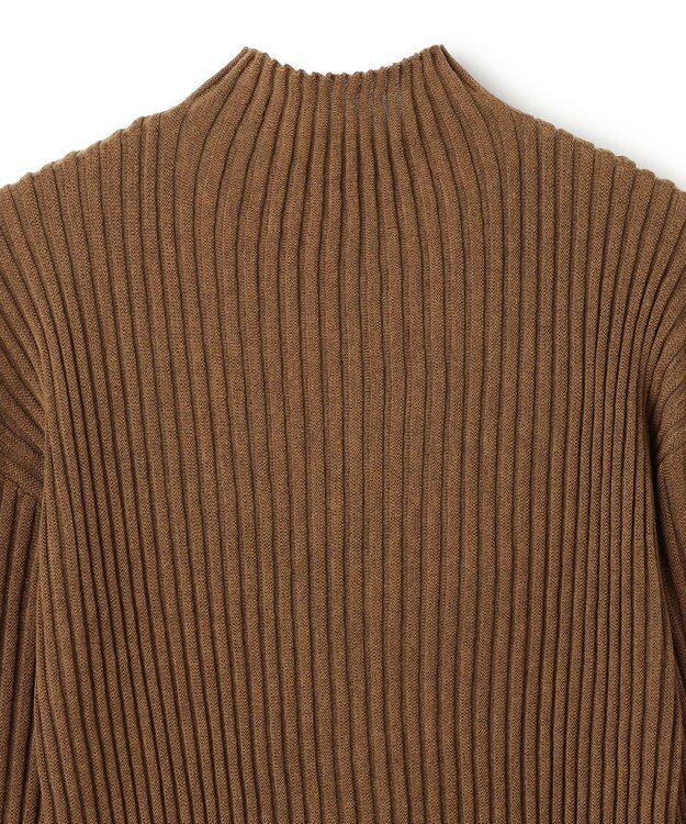 uncrave シアーストライプニット タートルトップス キャメル