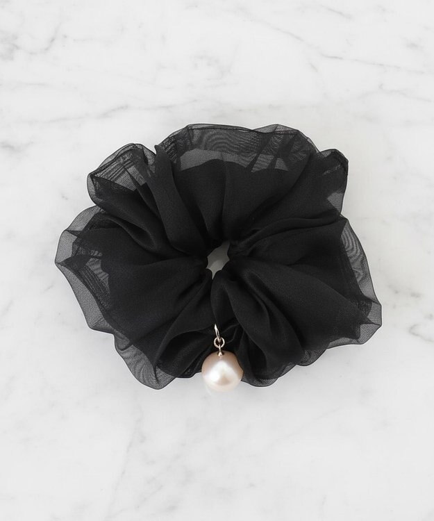 ANY SIS 【WEB限定】シアー パール調 シュシュ ブラック