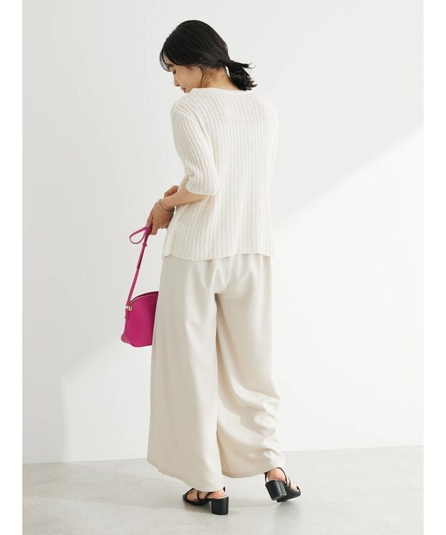 Green Parks テープヤーンドッキングニットプルオーバー Off White