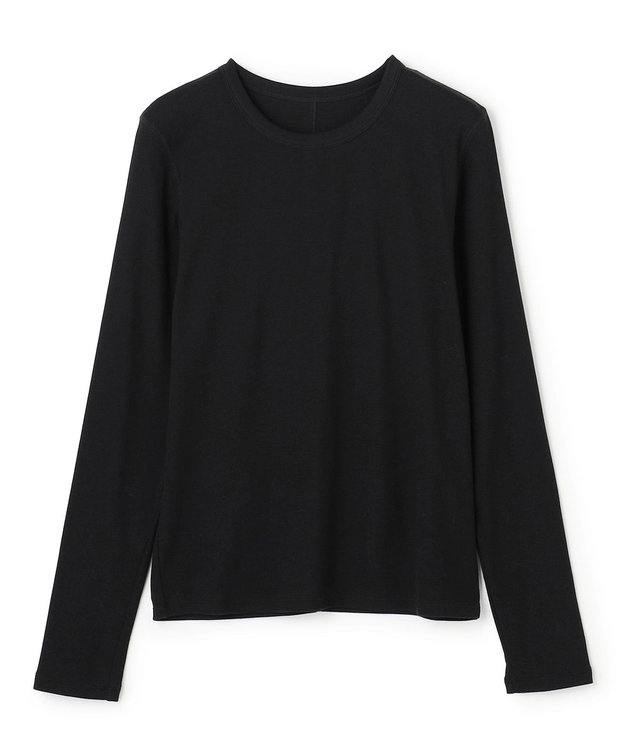 UNFILO コットンカシミヤ クルーネックカットソー ブラック
