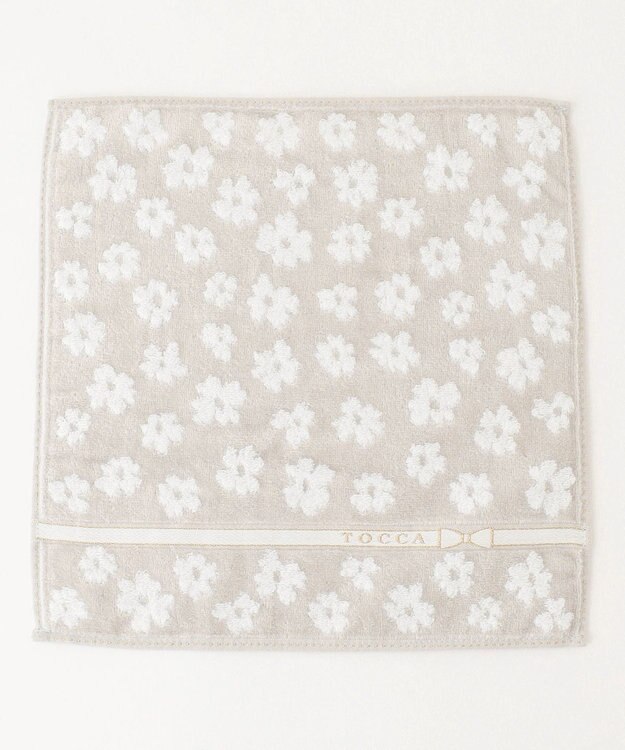 TOCCA WHITE FLOWER TOWELCHIEF タオルハンカチ ライトグレー系
