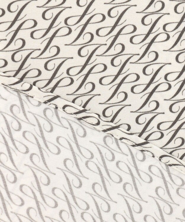 自由区 L 【セットアップ対応・洗える】モノグラムプリント ブラウス ベージュ×スレート