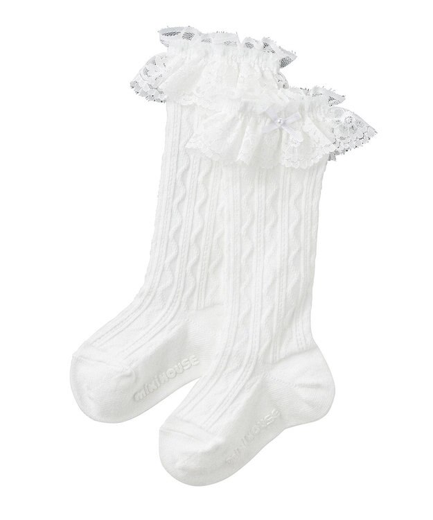 MIKI HOUSE HOT BISCUITS 【ミキハウス】【11-21cm】 レース付きハイソックス