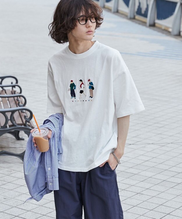 WEGO 【ユニセックス着用ITEM/綿100%/MLサイズ展開】CITY　BOYS　T（S） ホワイト