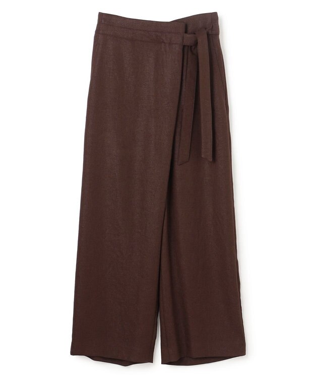 BEIGE， CAROLE / リネンライクラップワイドパンツ Bordeaux