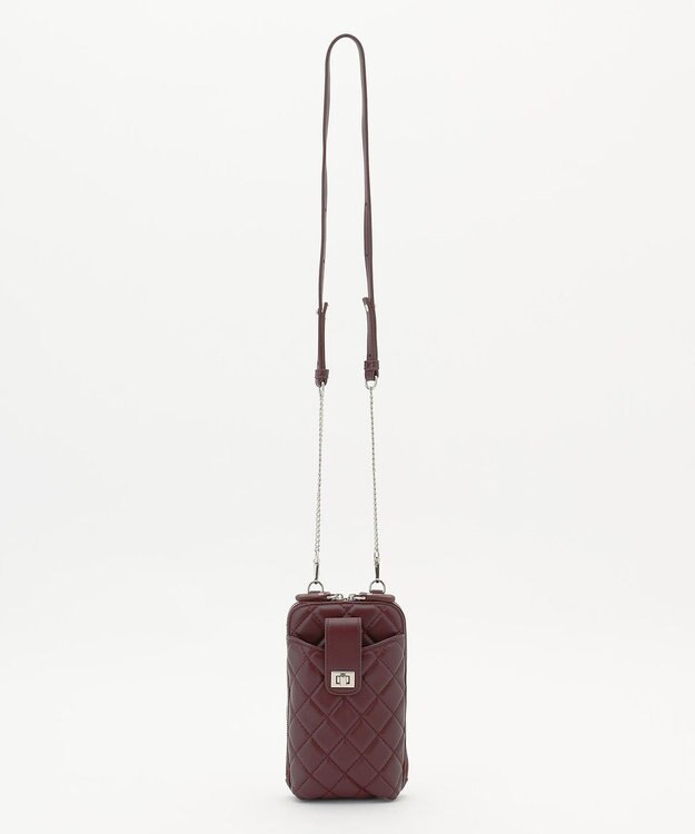 J.PRESS LADIES キルティング スマホポシェット ワイン系