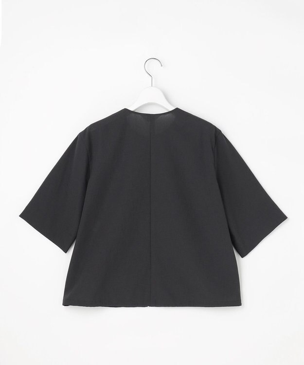 J.PRESS LADIES S 【季節の変わり目に】アキハ BREEZE COOL ノーカラー ブルゾン スレート系
