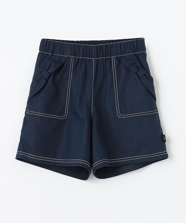 組曲 KIDS 【110-140㎝】リボンポケット ショートパンツ ネイビー系