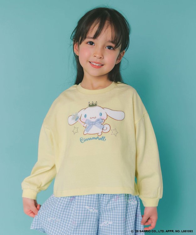 ANY KIDS 【シナモロール×ANY KIDS】アップリケ 長袖Tシャツ クリーム