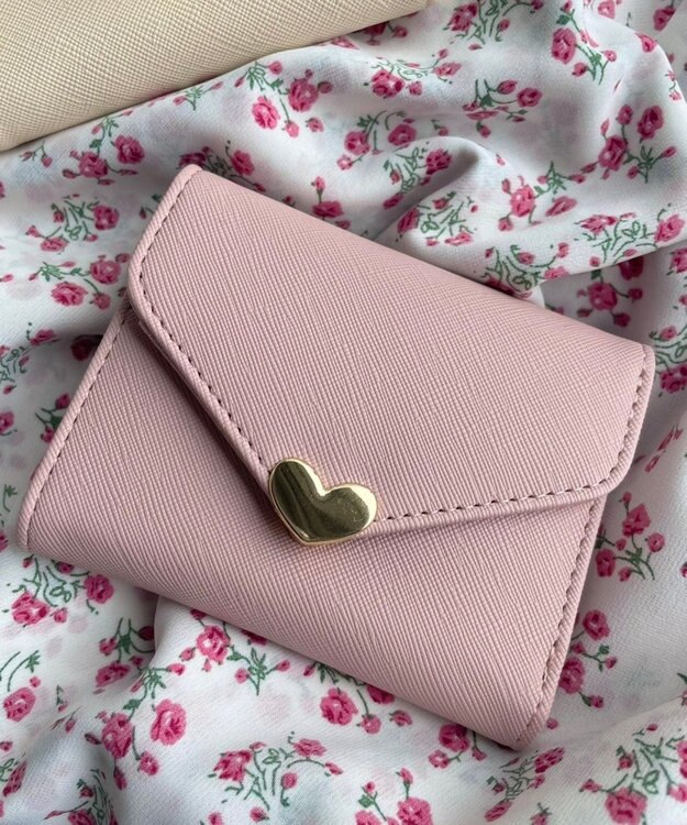 WEGO ハートレターミニウォレット ライトピンク