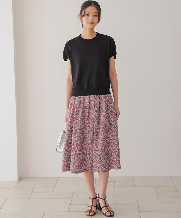組曲 L 【先行予約・WEB限定】フラワーガーデンプリント スカート ベージュピンク系5