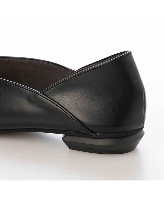 MODE ET JACOMO <carino>スクエアトゥフラットパンプス ブラック