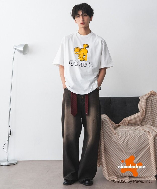 WEGO 【ユニセックス着用ITEM】GARFIELDグラフィックT（SS） ホワイト