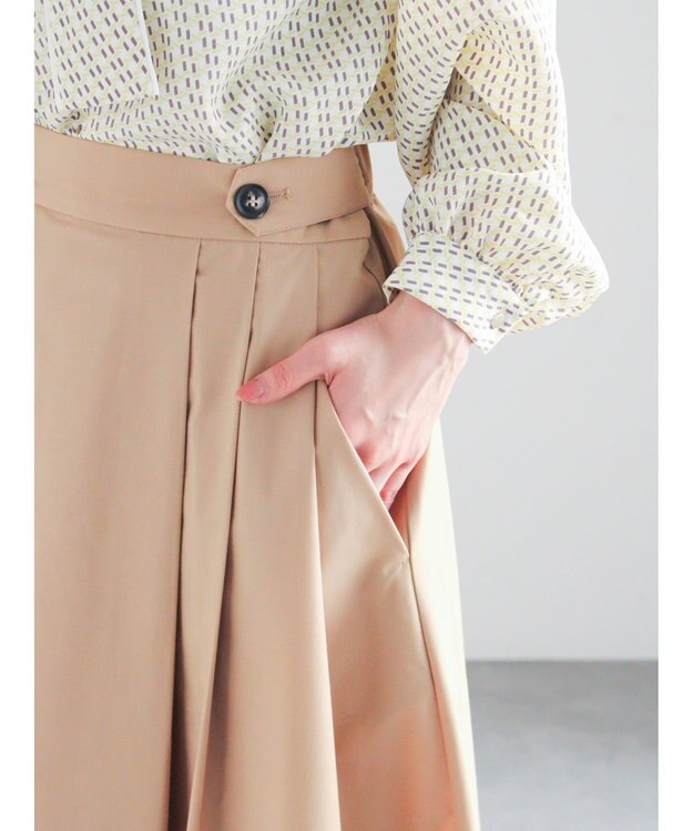 Te chichi タイプライタータックフレアスカート ベージュ