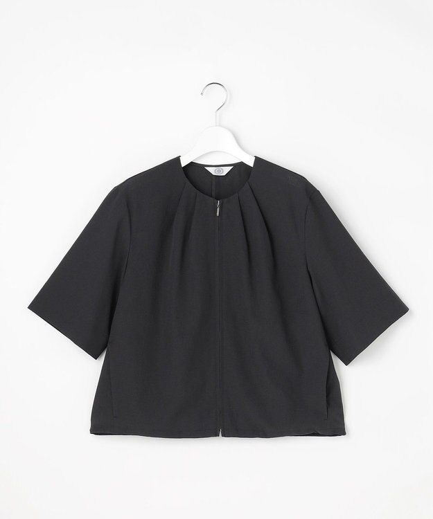 J.PRESS LADIES S 【季節の変わり目に】アキハ BREEZE COOL ノーカラー ブルゾン スレート系