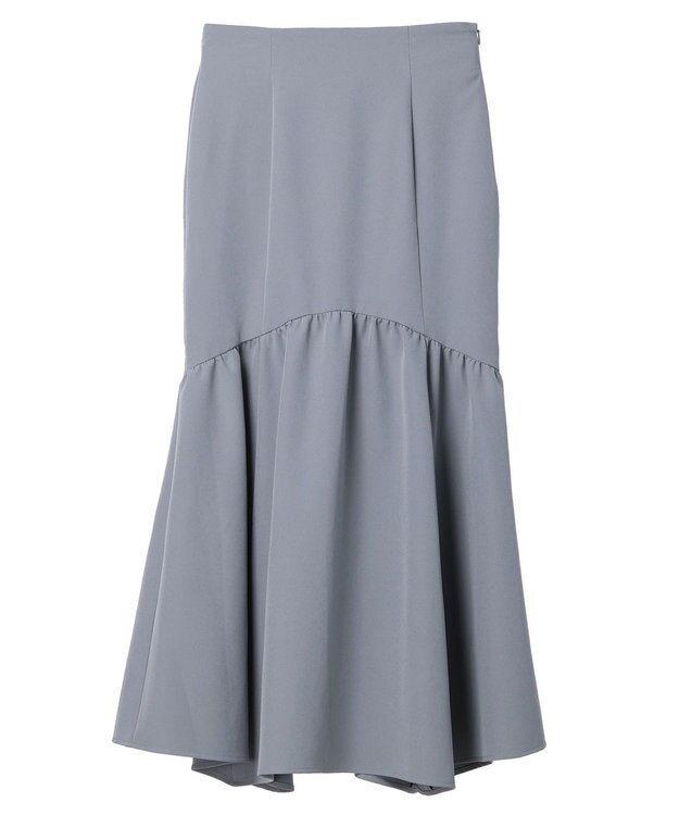 earth music&ecology ギャザー切替マーメイドスカート Grayish Blue