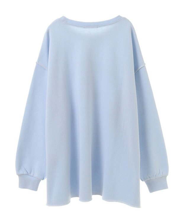 Green Parks 裏起毛配色ステッチロゴチュニック Light Blue