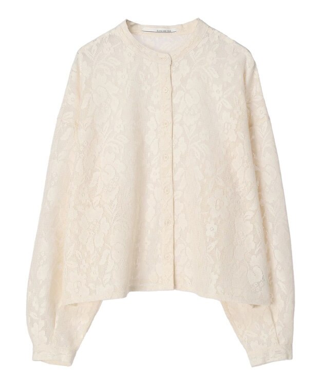 Green Parks ・ＥＬＥＮＣＡＲＥ　ＤＵＥ　バンドカラーレースシャツ Ivory