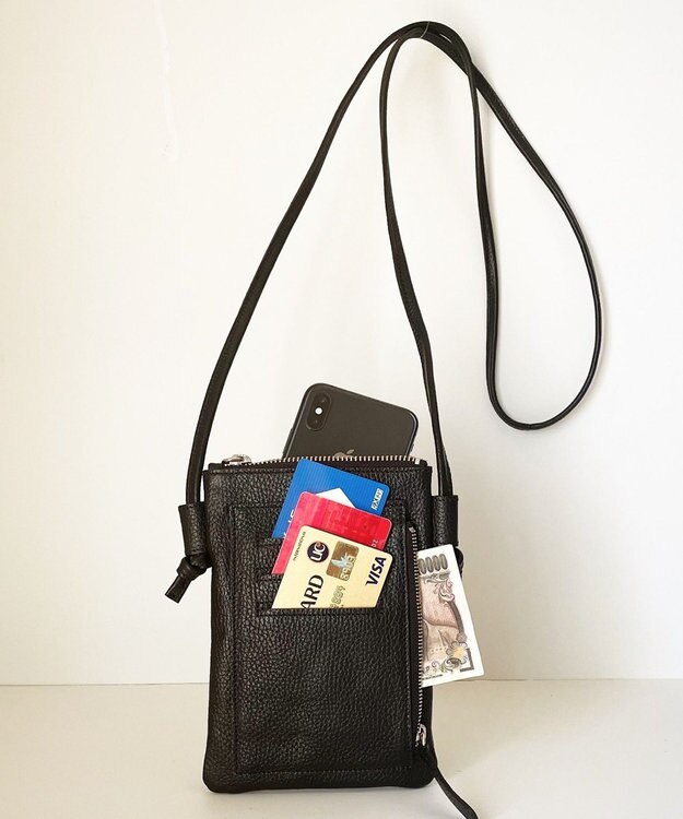 Hekhèr Le Style de Vie 新色追加【日本製】シュリンクレザー スマートフォンポシェット ブラック