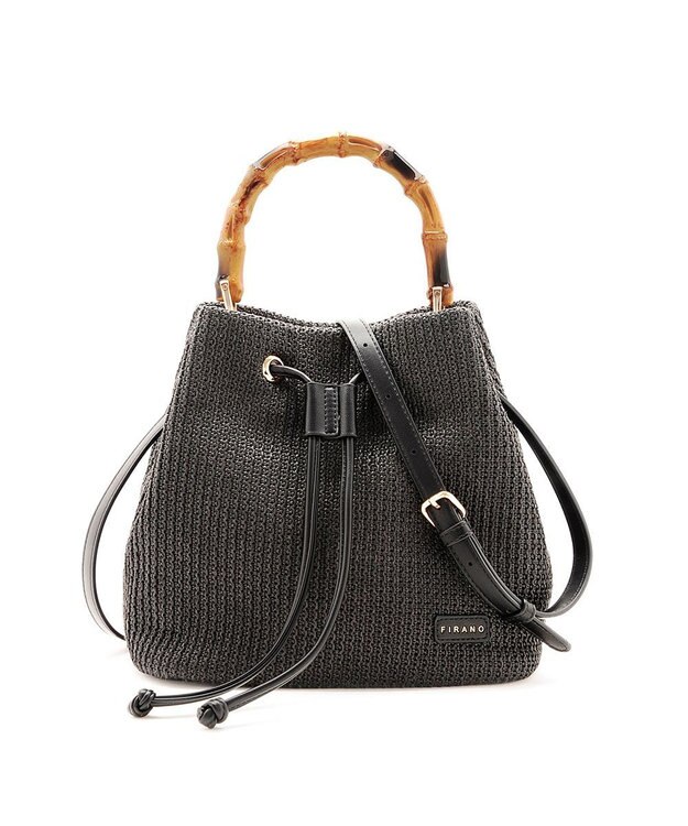 MioFIRANO ガーターステッチバンブーハンドルバッグ 2WAY　FIRANO フィラノ BLACK