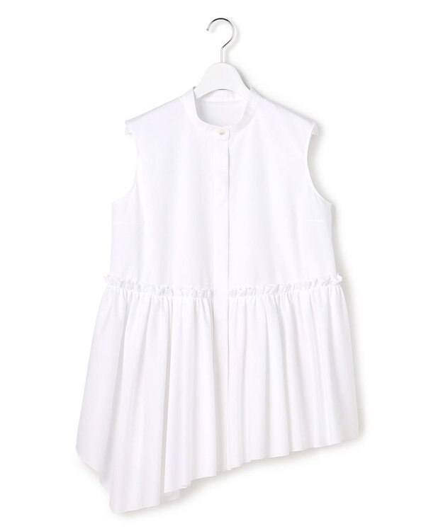 23区 【R(アール)】ルミナスコットン イレギュラーヘム ブラウス ホワイト系