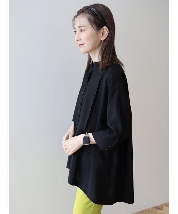 AMERICAN HOLIC 接触冷感バンドカラーチュニック Black