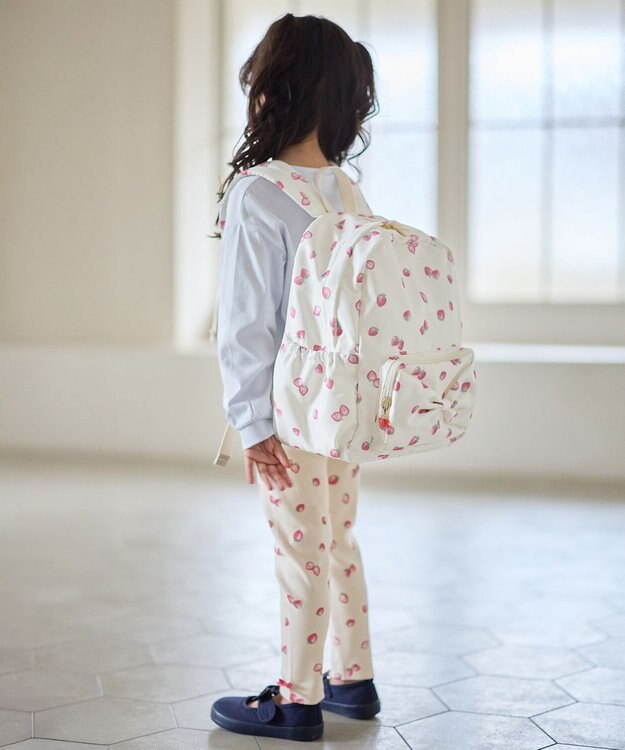 ANY KIDS 【Strawberry Collection】【10L容量】いちご総柄リュック エクリュ
