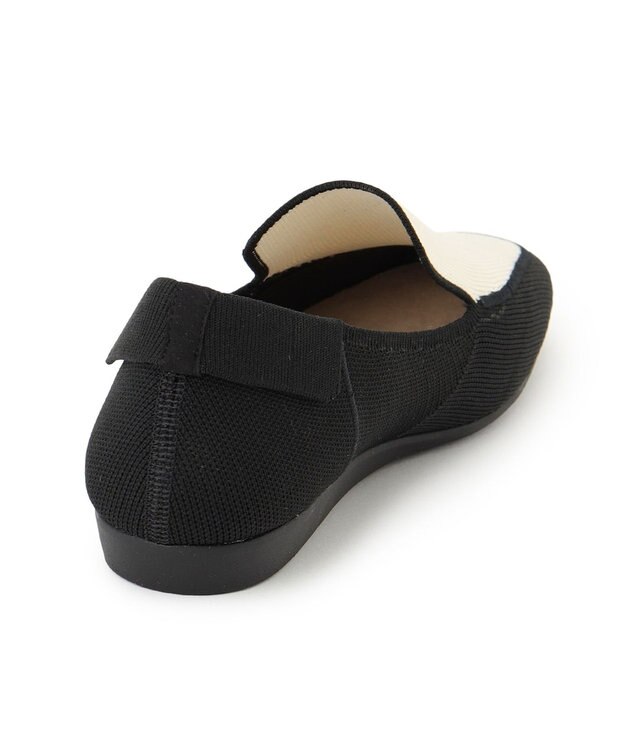 steppi 【撥水/洗える】クラシック ニット ローファー ブラック×ホワイト