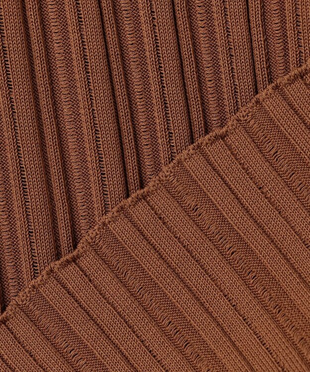 BEIGE， LABRADO / ランダムリブ スキッパーニット Brown